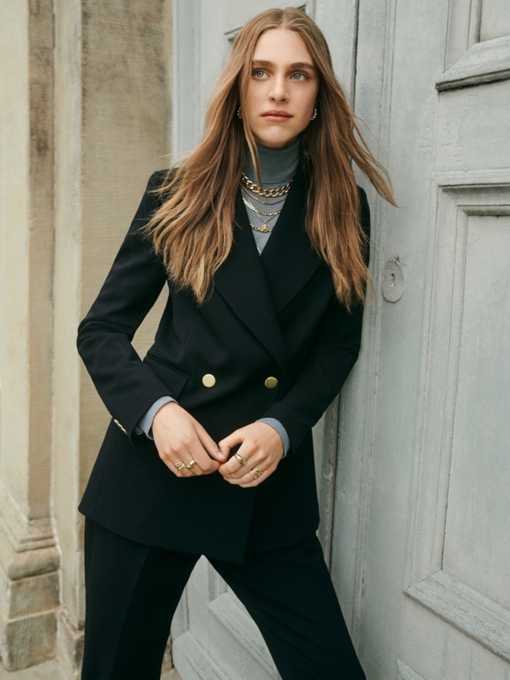 NWT Giuliva Heritage x H&M Suit (Double Breasted Blazer & Trousers)Midnight Blue